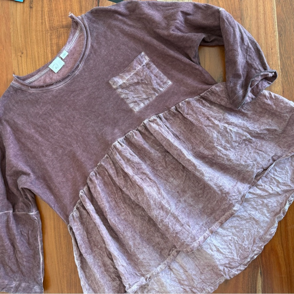 ๐ฆ Anthropologie Burgundy Relaxed Long Sleeve Sweatshirt - Picture 3 of 8